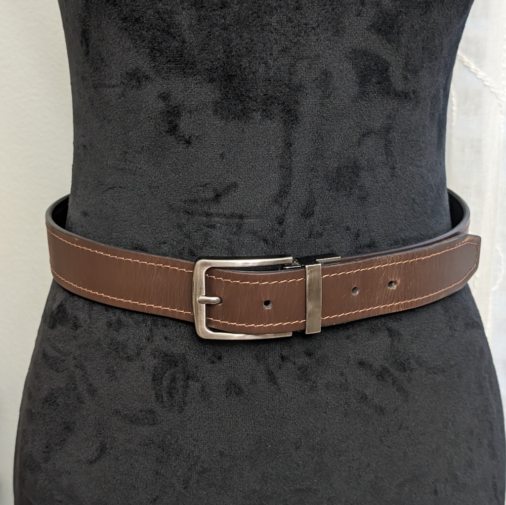 Reversible Black/Brown Genuine Leather Belt Unisex